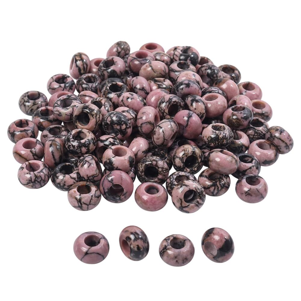 2740 25Pcs Large Hole 5-6mm Rondelle Gemstone European Bead for Charm